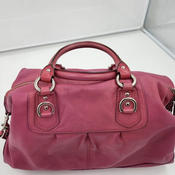 Coach Ashley Pink Leather Satchel handbag w crossbody - Picture 3 of 7